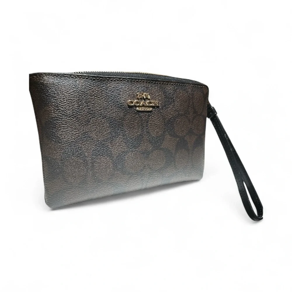 Coach Metallic Brown Wristlet